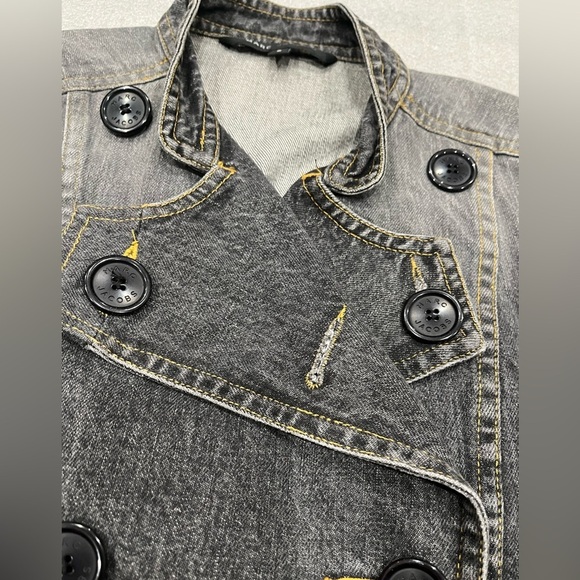 [US6]Marc Jacob’s Charcoal Denim Jacket Military Motorcycle - Picture 3 of 9